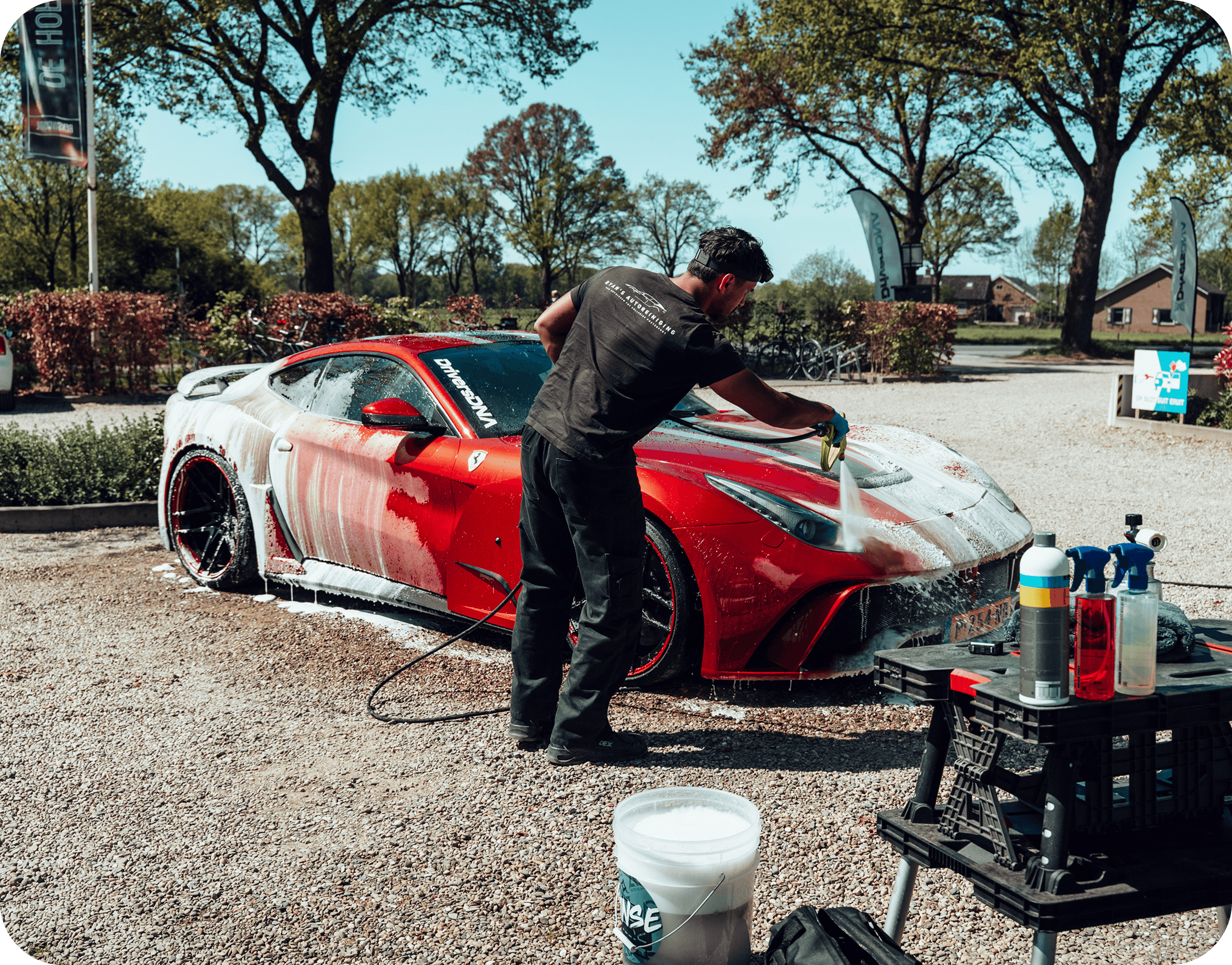 Cleaning and detailing a car interior